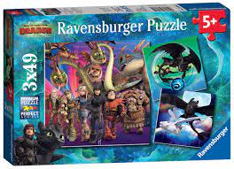 [8064] Puzzles 3x49p Apprivoiser les dragons Dragons 3