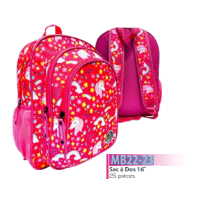 [MB22-23] Sac à Dos 16" Unicorne Rose