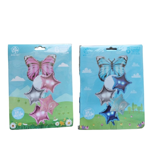 [AF-01] PACK 6 FOIL BALLON PAPILLON