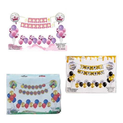 [AF-019] Guirlande Happy Birthday Avec Ballon