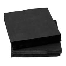 [20NE2] 100 Serviettes Noires 20x20cm