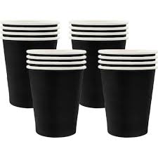 [P848] 10 GOBELETS EN PAPIER NOIRS VIVENDI 250ML