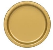 [P864] 10 ASSIETTES EN PAPIER DOREES MODUS VIVENDI 23CM