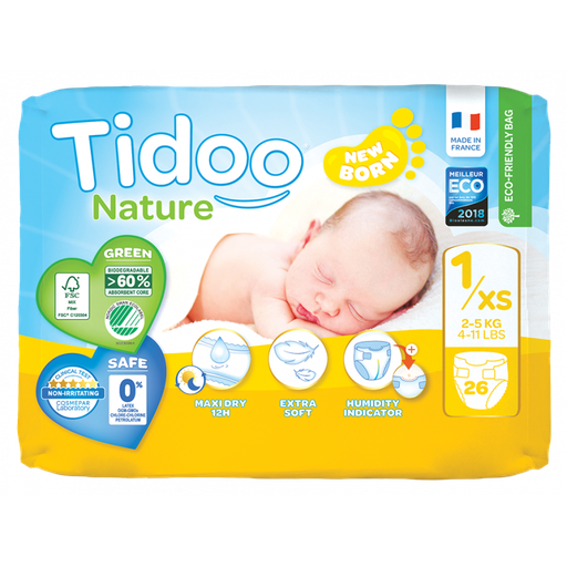 [3760001762365] Tidoo Couche Newborn T1/XS 2-5 KG 26U