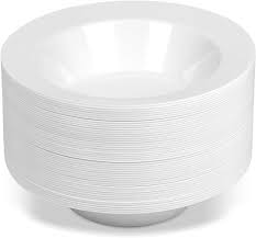 [P312] 50 Bols Plastique 17cm Blancs