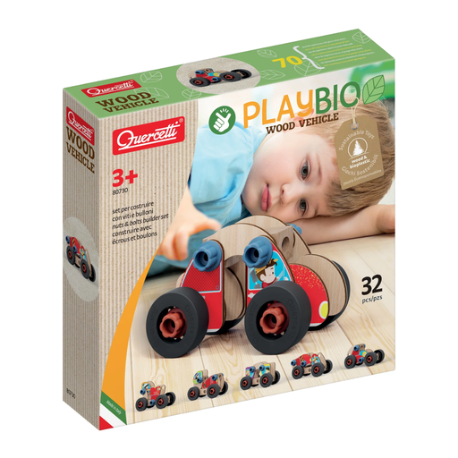 [QUER-80730] Véhicule en bois : Jeu de construction d'écrous et de boulons