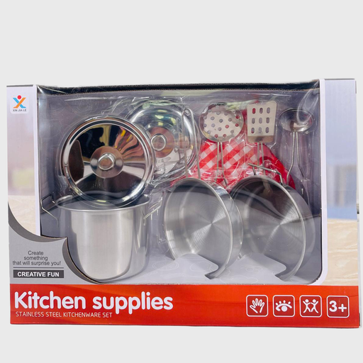 [988-C1] Mini Jouet de Cuisine en Acier Inoxydable