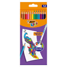 [9878681] CRAYONS COULEURES ERASABLE BIC KIDS EVOLUTION BOITE DE 12 PCS