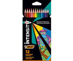 [9505273] CRAYONS COULEURES 12 PC LONGUE BIC INTENSITY UP