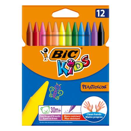 [9457644/] COULEURES A LA CIRE 12 PCS BIC KIDS PLASTIDECOR