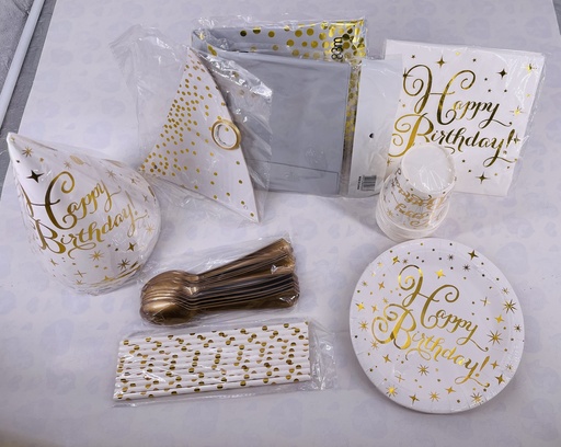 [1669-4] Pack Anniversaire "Happy Birthday" 8 pcs