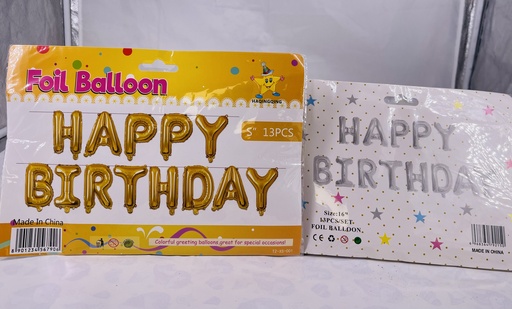 [1674-26] Foil Balloon "Happy Birthday" 13PCS