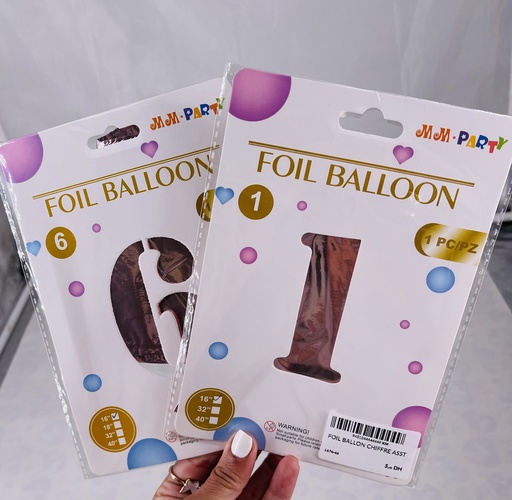 [1674-46] FOIL BALLON CHIFFRE ASST