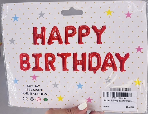 [1674-25] FOIL Balloons "HAPPY BIRTHDAY"